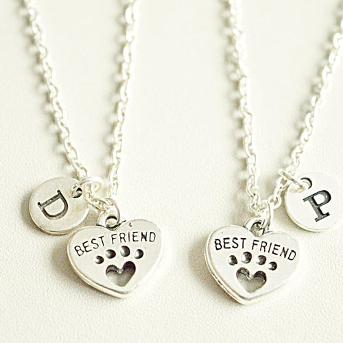 2 Best friend Necklace Set, Best Friends Forever Necklace, 2 Friendship Necklace set, 2  Best Friends gift,dog paws Necklace,2 bff necklace