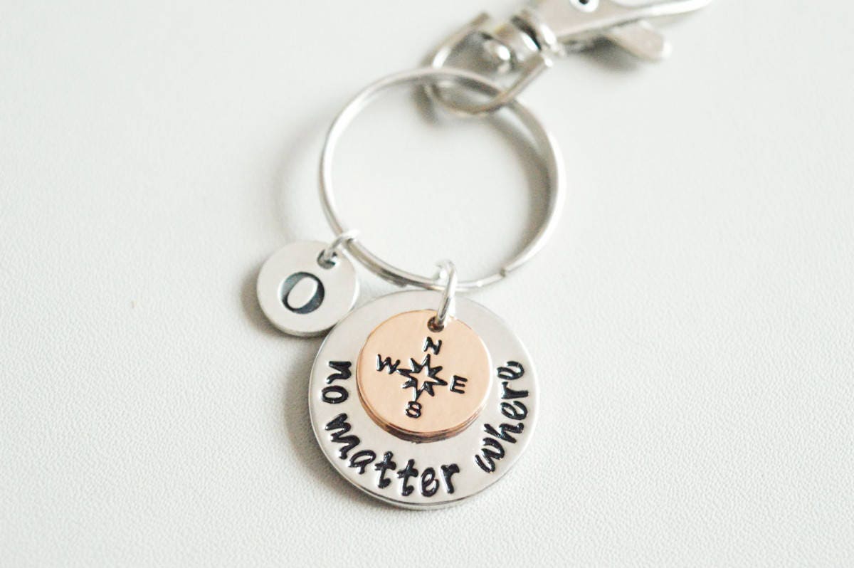 No matter where keychain, couple keyring, boyfriend gift, girlfriend gift, couple keychains, ldr keychain, good bye gift, distance gifts
