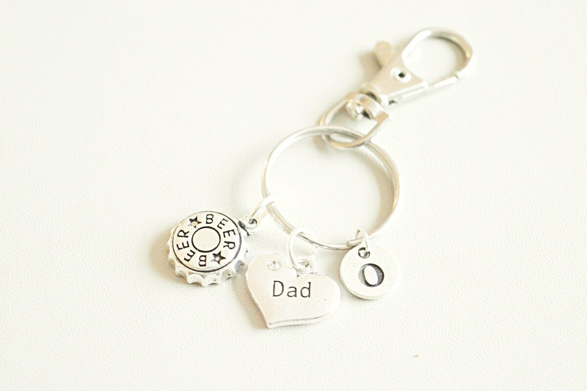 Dad Birthday gift, Dad Keychain gift, Dad keyring, Beer gift for Dad, Fathers day, Father Birthday, New Dad Gift, Keychain for him, Dad gift
