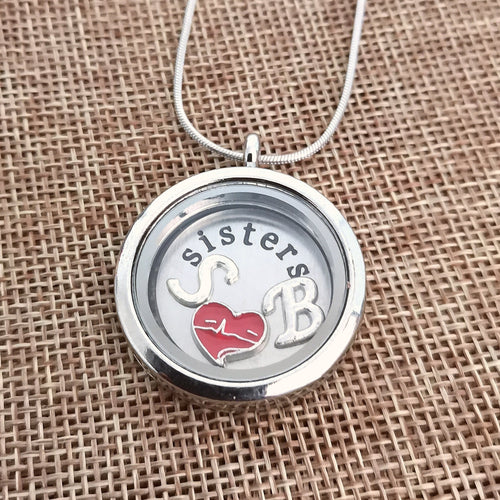 Sister Floating locket, Sister memory locket, Sister Birthday Gift, Twins Necklace, Twin Sister Birthday Gift, Sister Birthday, Big Sis Lil