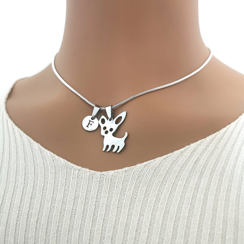 Charming Silver Chihuahua Necklace - Stylish Dog Charm Gift with 18" length - Perfect for Chihuahua enthusiasts - YouLoveYouShop.