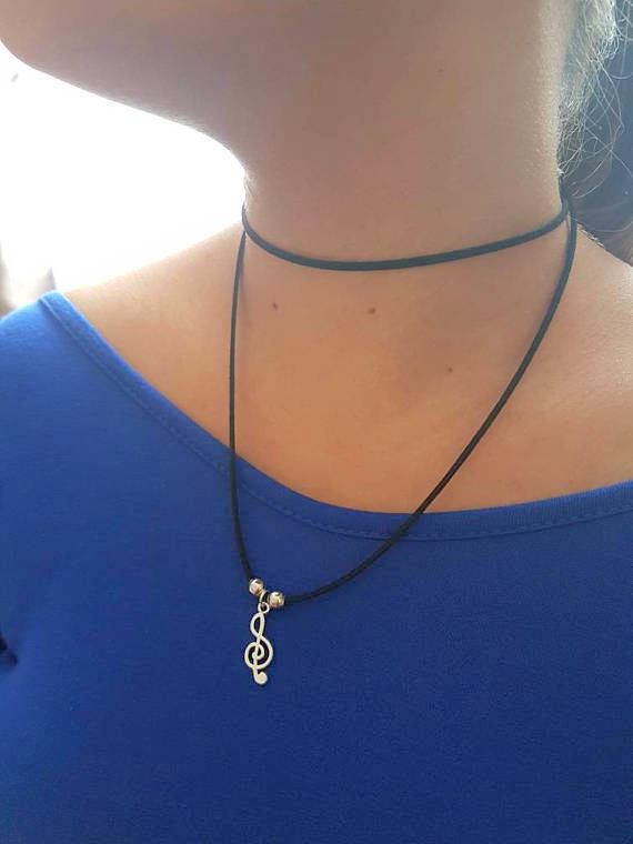 Music note charm choker - Perfect Gift for Her, Women's Jewelry