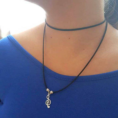 Music note charm choker - Perfect Gift for Her, Women's Jewelry