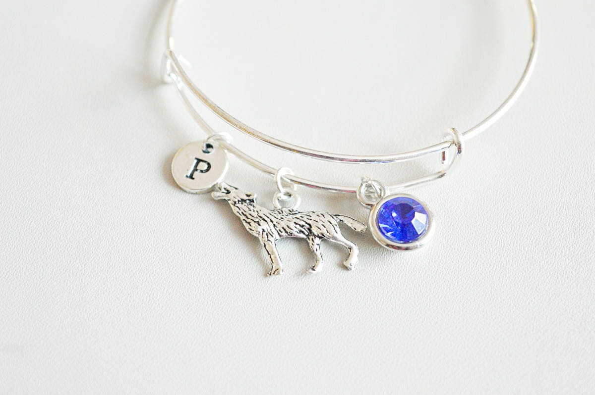 Wolf Bangle - Perfect Gift for Her, Women's Bracelet