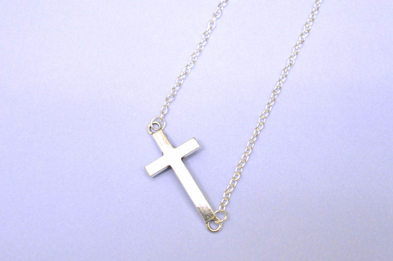 Cross Necklace,  Cross Charm necklace, Silver Cross Necklace, tiny cross pendant necklace,Christening necklace, Cross for men
