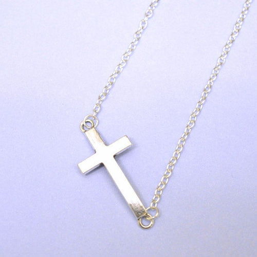 Cross Necklace,  Cross Charm necklace, Silver Cross Necklace, tiny cross pendant necklace,Christening necklace, Cross for men
