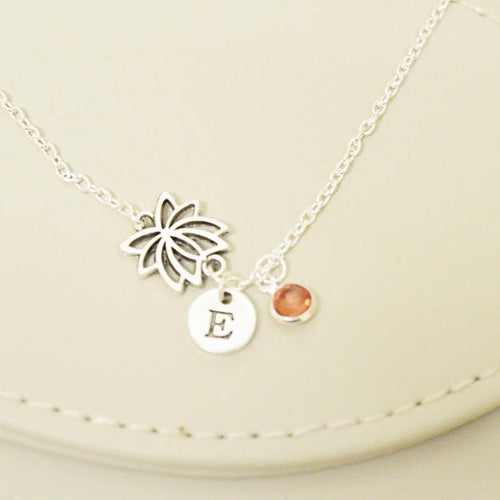 Silver lotus necklace, Lotus pendant, Lotus charm, Lotus flower necklace,  Flower necklace, Petite necklace silver, Flower Charm Gift