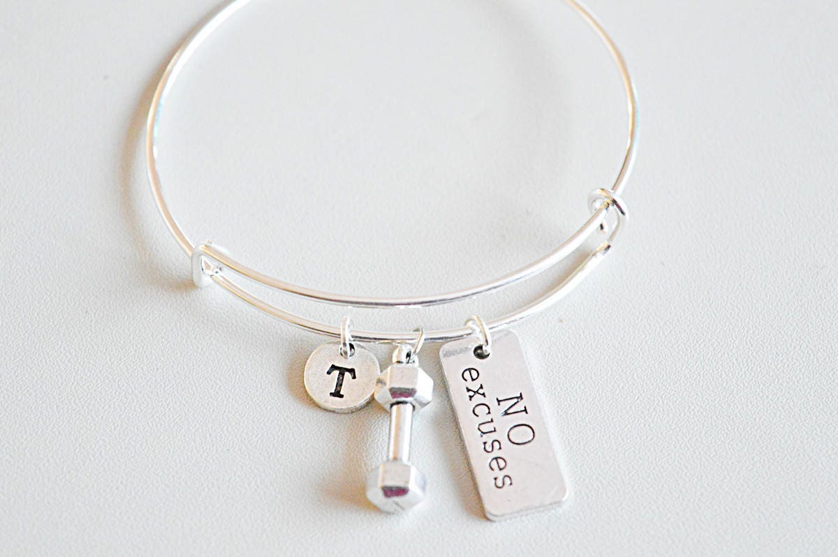 Quote Charm Bracelet, Personal trainer gift, Motivational Gift, Dumbbell Jewelry, Fitness Jewelry, Gym Gift, Fitness Gift, gym ,bodybuilding