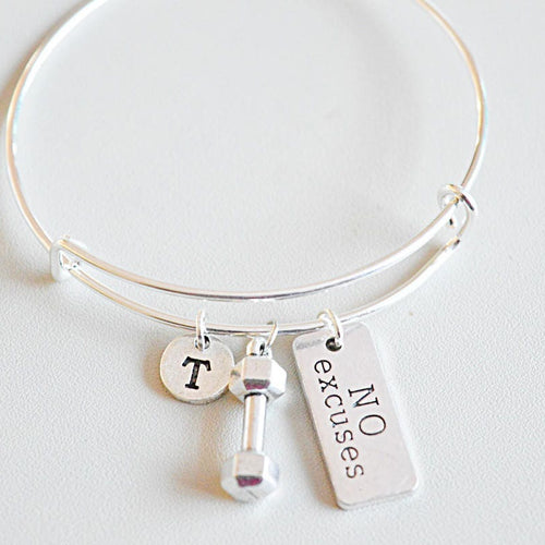 Quote Charm Bracelet, Personal trainer gift, Motivational Gift, Dumbbell Jewelry, Fitness Jewelry, Gym Gift, Fitness Gift, gym ,bodybuilding