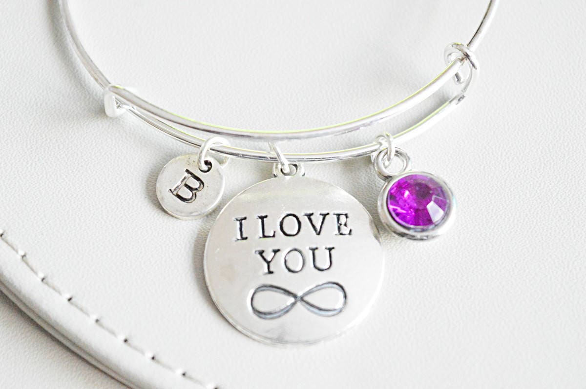 Infinity bangle, Infinity Charm Gift, I love you bracelet, Gift for her, Gift for lover, Gift for girl friend, Infinity Sign Gift,Charm gift