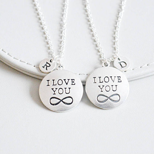 I love you necklace, Couples necklaces, couple Jewelry set , Infinity Necklaces, gift for her  , boyfriend girlfriend, Couples necklace set