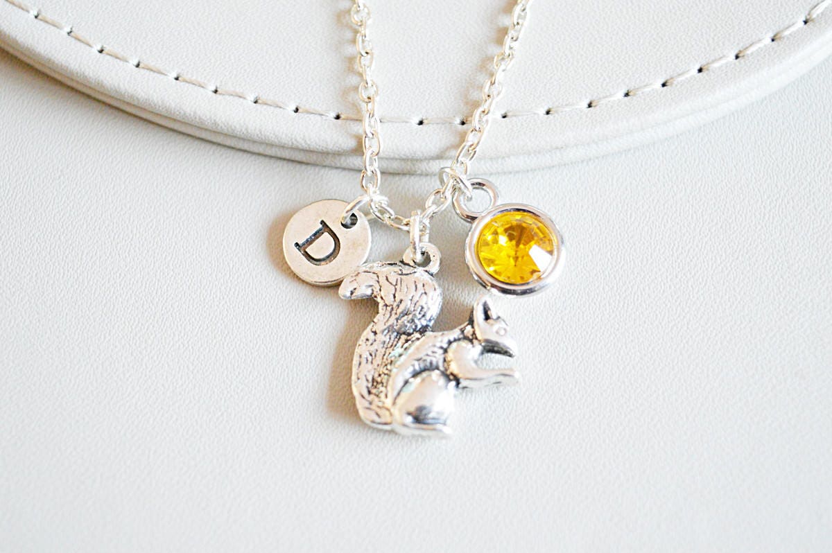 Squirrel Necklace, Squirrel Gift,  Squirrel Jewellery, Necklace for friend, animal lover gift,  fashion necklace, Fashion jewelry, custom