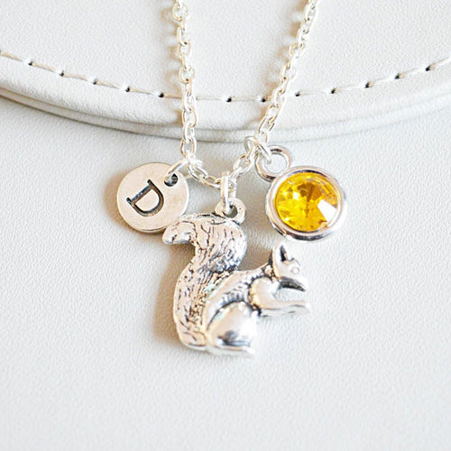 Squirrel Necklace, Squirrel Gift,  Squirrel Jewellery, Necklace for friend, animal lover gift,  fashion necklace, Fashion jewelry, custom