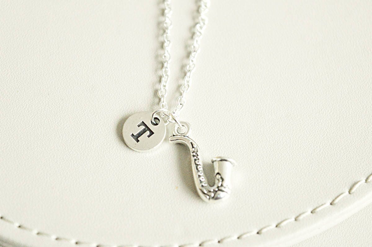Saxophone Necklace, Clarinet Necklace, Music Necklace, Musical Instrument Jewelry, Saxophone Charm, Musician Gift, Clarinet Gift, Clarinet