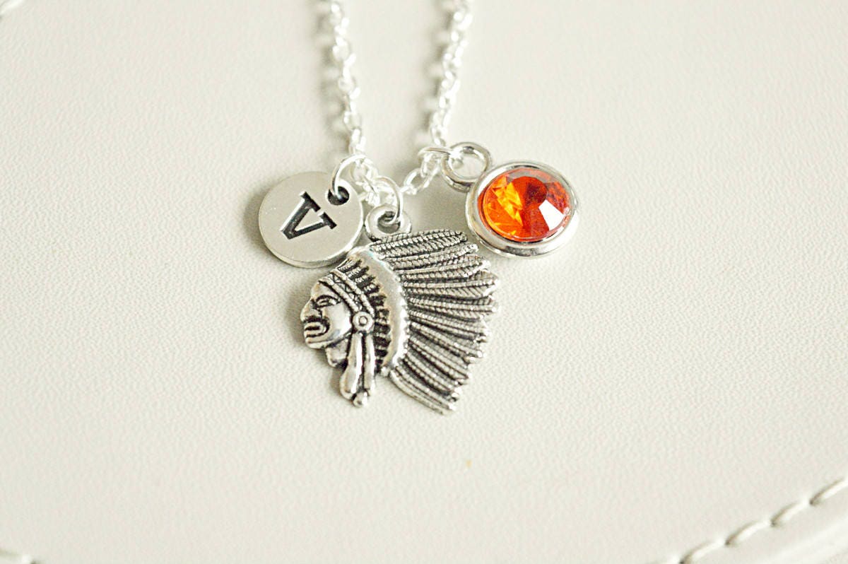 Native American Necklace, Native American Gift, Indian Chief Necklace, Red Indian pendant Jewellery, Red Indian Charm Gift, Native Inspired