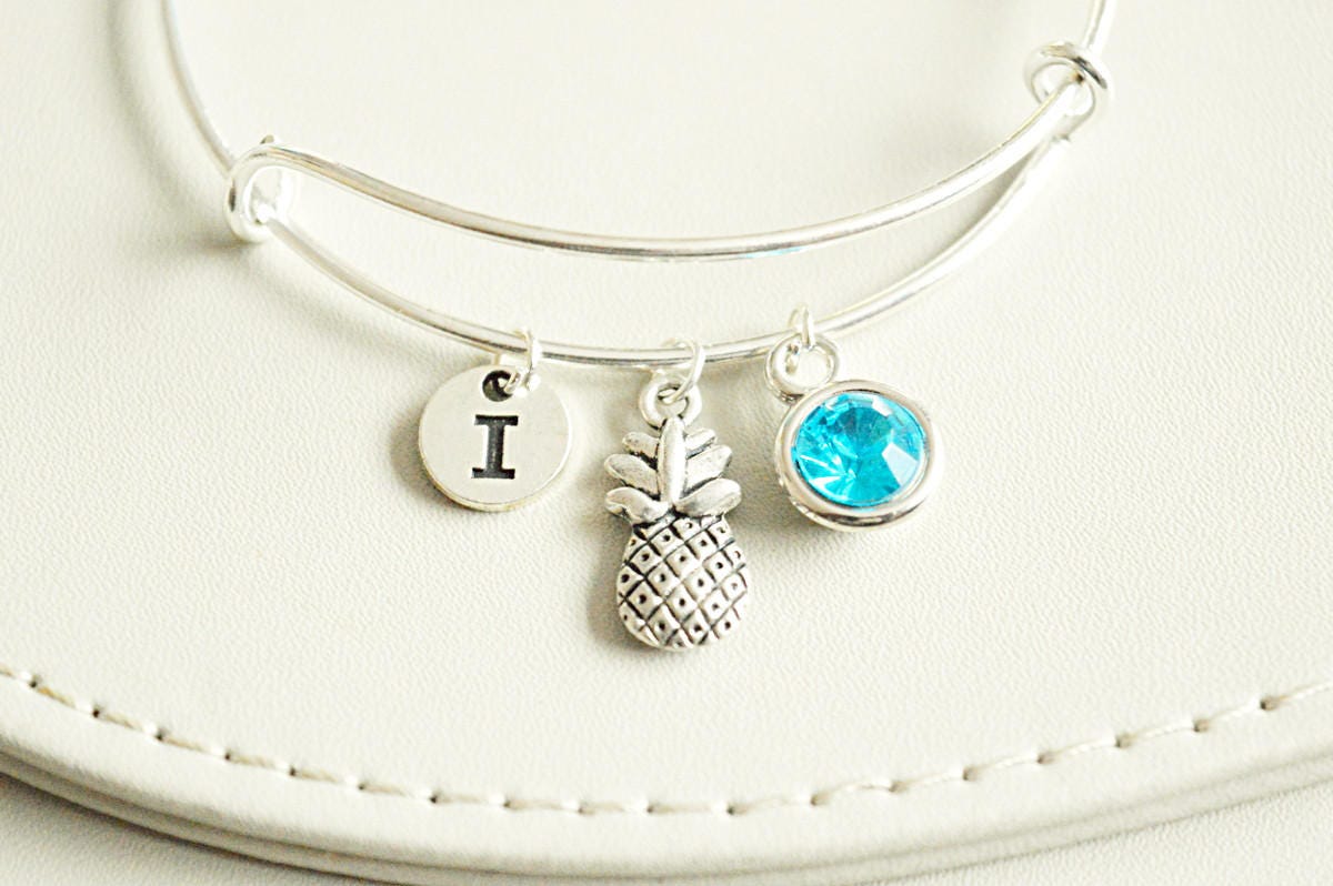 Pineapple bracelet, Pineapple Jewelry, Pineapple charm, Pineapple Gift, gift for vegetarian, Personalized gift for her, Tropical Fruit