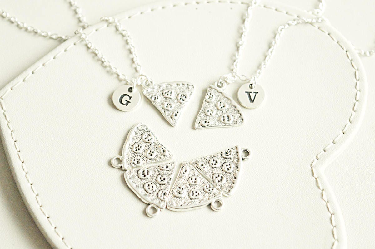 Friends necklace set , Pizza Necklace, Best Friend Necklace set, BFF Gift, Pizza Friendship Necklace, One Slice, Pizza Slice, Pizza Jewelry