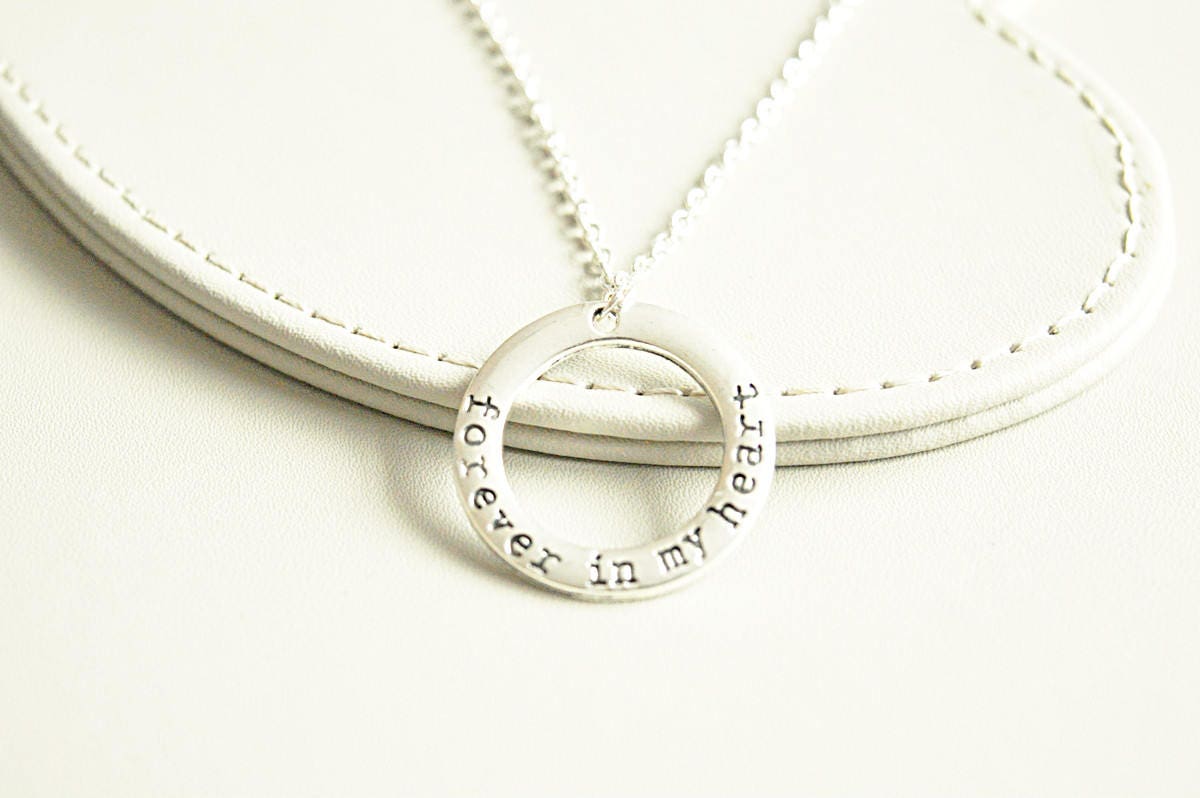 Miscarriage Necklace, Forever In My Heart , Charm Silver, Memorial Necklace, RIP Necklace, Sympathy Gift, remembrance jewelry gift