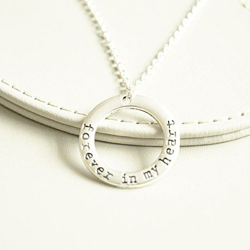 Miscarriage Necklace, Forever In My Heart , Charm Silver, Memorial Necklace, RIP Necklace, Sympathy Gift, remembrance jewelry gift