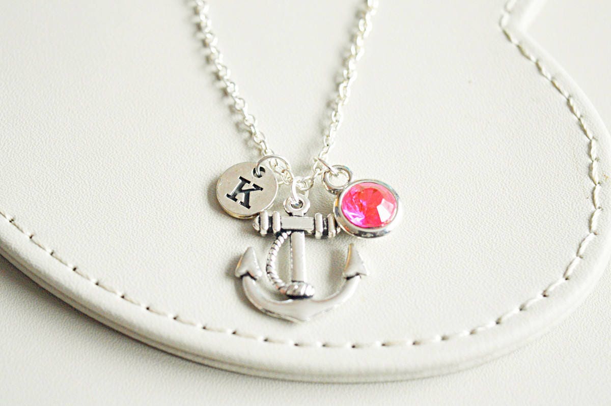 Silver Anchor Necklace, Best friend necklace, BFF  Charm necklace , Gift for friend necklace, Gift for bestie, Anchor jewelry,Christmas Gift