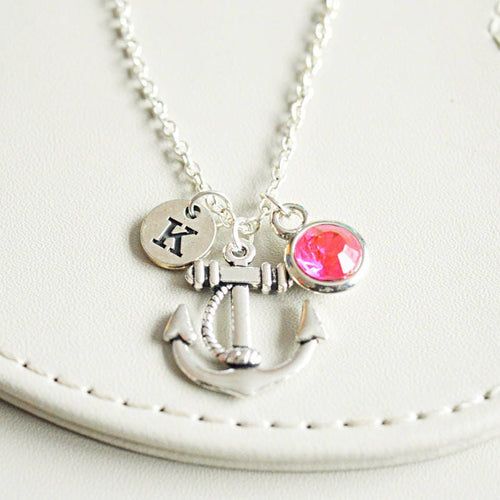 Silver Anchor Necklace, Best friend necklace, BFF  Charm necklace , Gift for friend necklace, Gift for bestie, Anchor jewelry,Christmas Gift