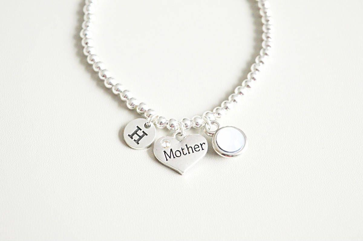 Christmas gift for mom, Mother Bracelet, Mother Gift, Mom silver bracelet, Gift for mother, Mom bracelet, Gift for mum, Personalized bead
