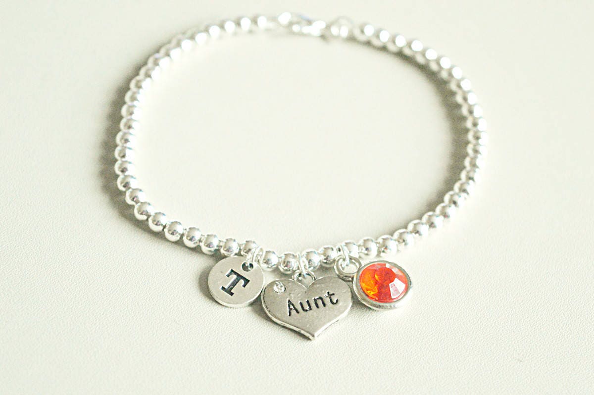 Christmas gift for aunt, Aunt Bracelet, Aunt Gift, Aunt silver bracelet, Gift for Aunt, Aunty bracelet, Gift for Aunty, Personalized bead