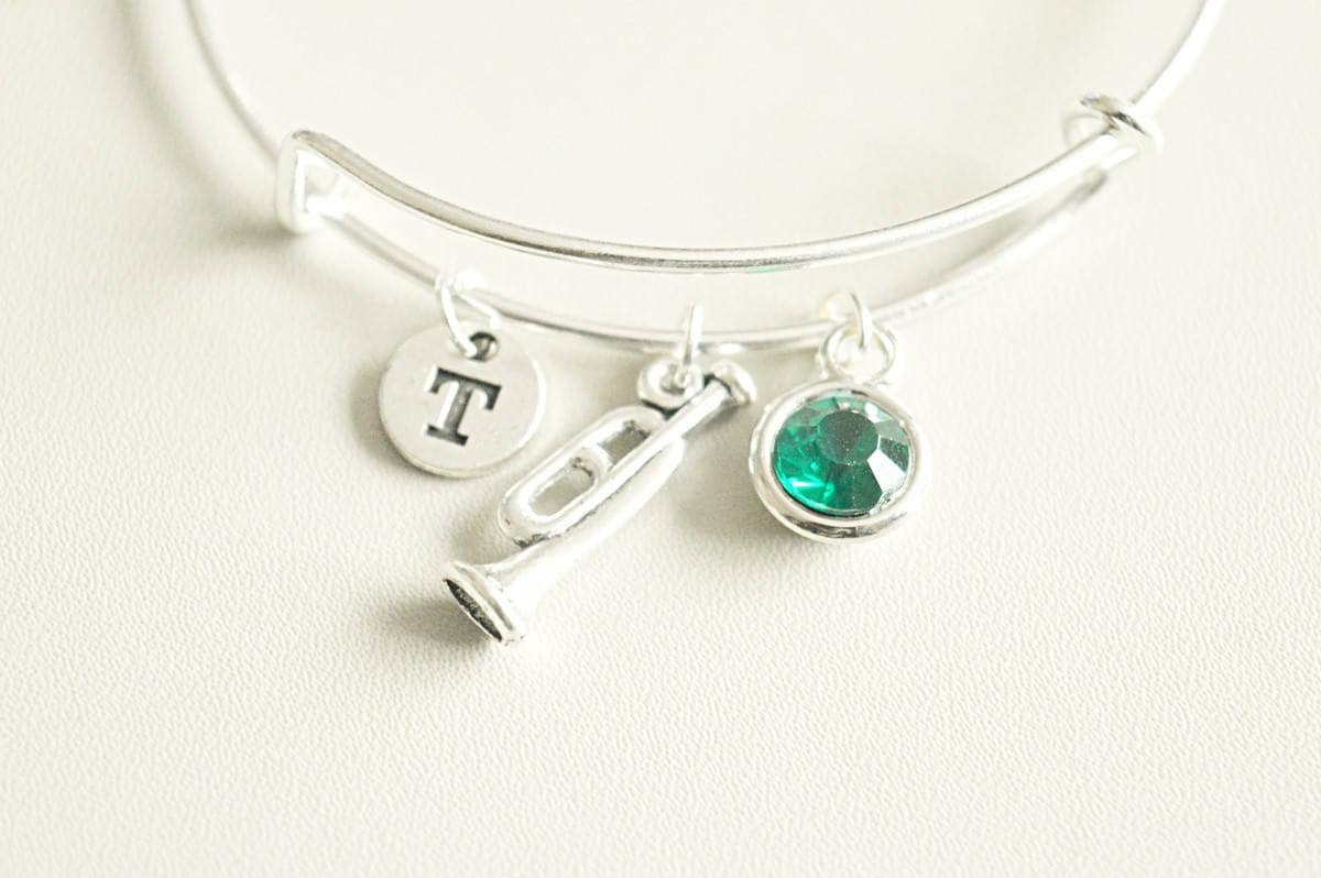 Trumpet bangle, Trumpet Bracelet, Trumpet jewelry, Trumpet player Gift, Trumpet, Musician, Music Bracelet, Musical Instrument, Musician Gift