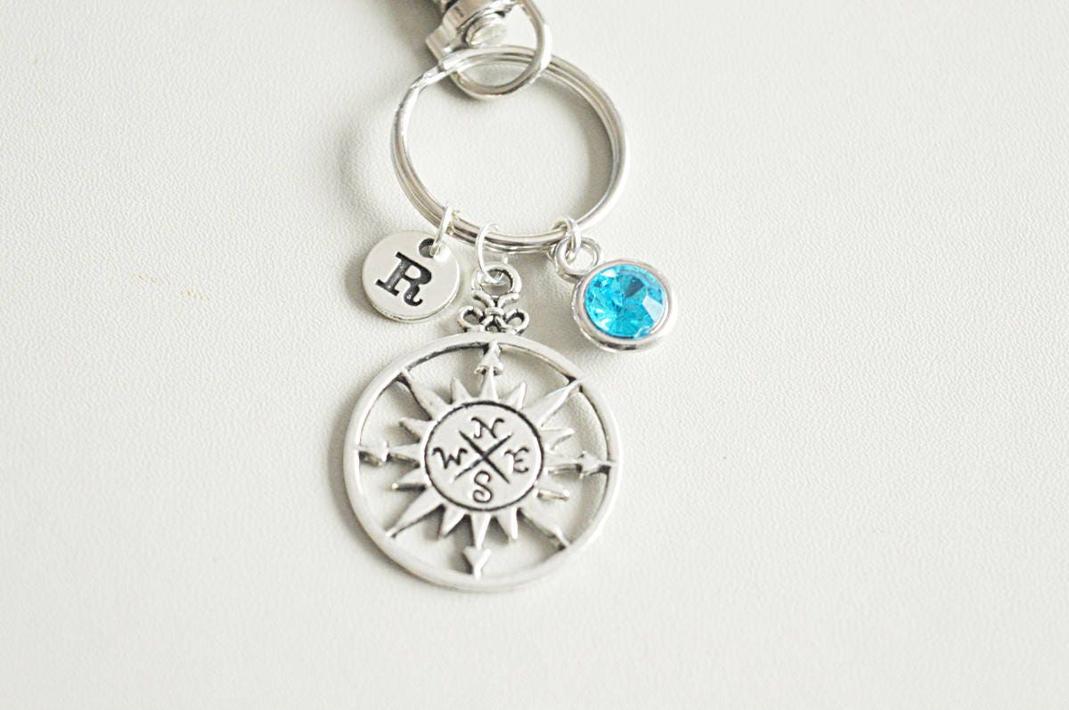 Compass keyring, Distance relationship, Long distance relationship, BFF keychain, Boyfriend Gift, Couple keyrings, Compass charm, Key chain