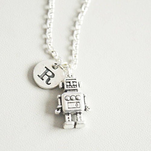 Robot Necklace, Robot charm Gift, Geek Necklace, Geek Gift, Robot Jewellery, Geek Jewelry, Robot Gifts, Computer geek gift, birthday,brother