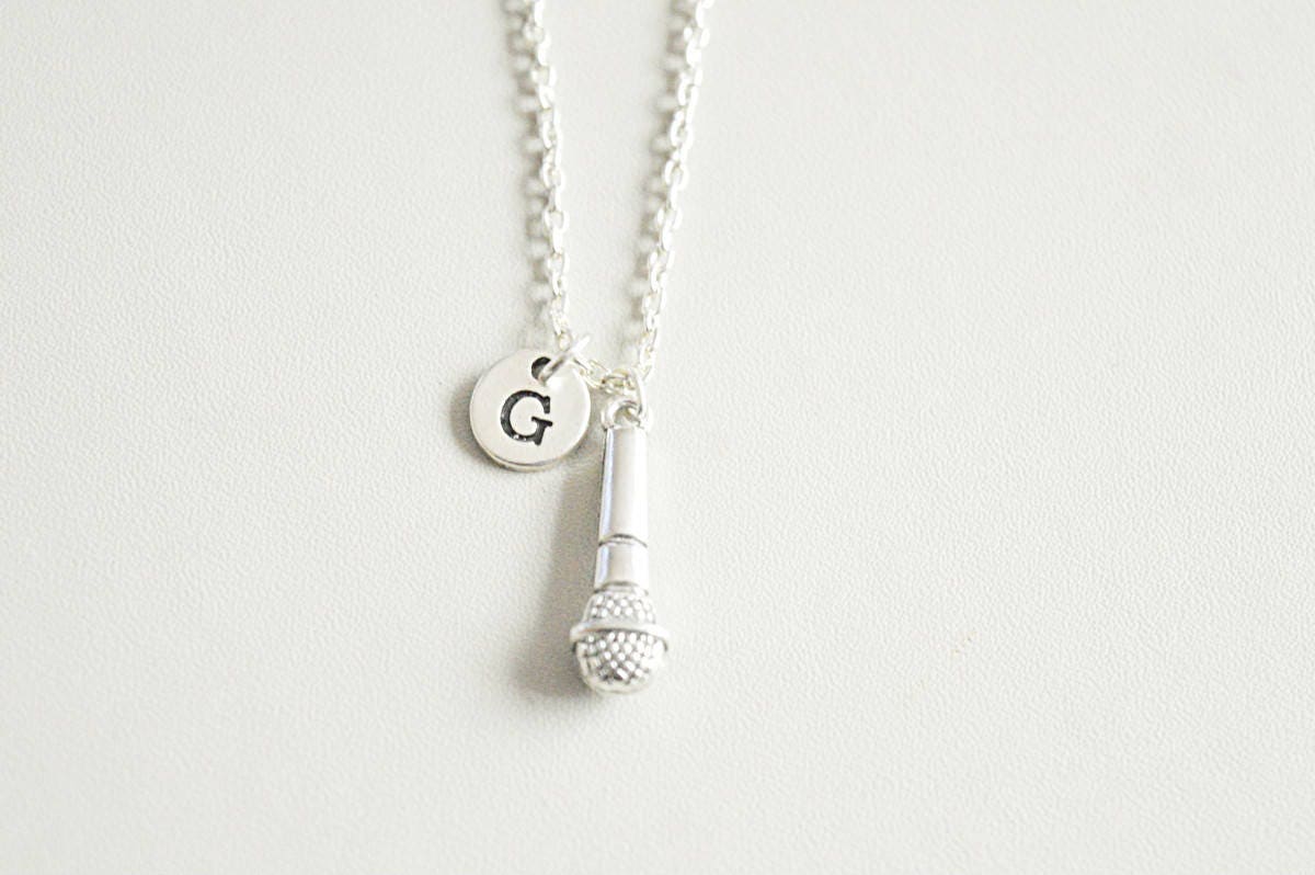 Microphone Necklace, Microphone Jewelry, Music Lover Gift, Music Necklace, Singer Necklace, DJ Jewelry, Musician Gift, Birthday, Christmas