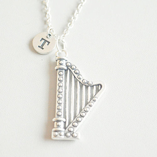 Harp Necklace, Harp Gift, Harp jewelry, Harp player Gift, Harp, Musician, Music Bracelet, Musical Instrument, Music, band, Instrument