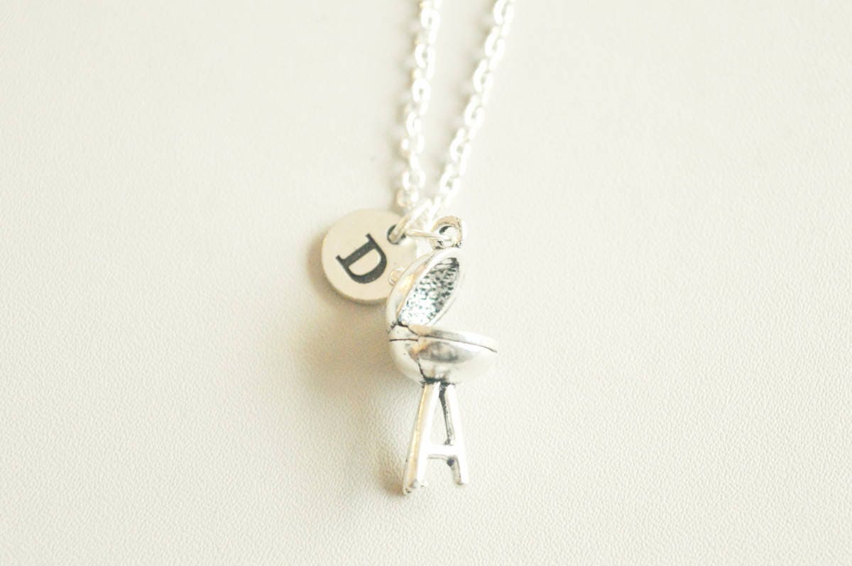 BBQ Grill Necklace, Barbecue Necklace, Foodie Gift, Cook Gift, Chef Gift, Foodie Jewelry, Barbecue Lover, Australia, Barbecue, Camping