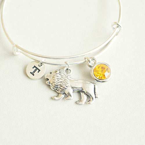 Lion bracelet, Lion jewelry, Gemstone bracelet, Lion head bracelet, Leo bracelet, Silver lion bracelet, Lion bangle, Animal bracelet,custom