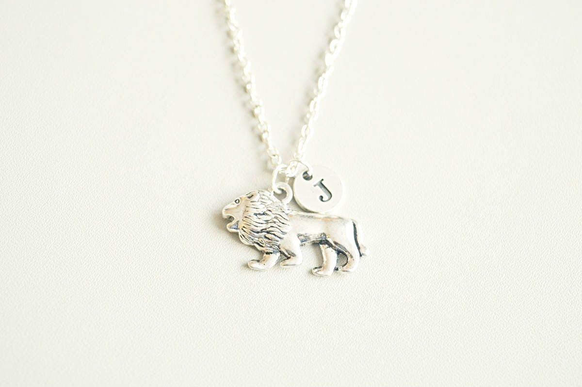 Lion necklace, Lion charm necklace, Lion jewelry, Lion pendant, Animal necklace, Personalized jewelry, African lion, lion Jewellery, Leo