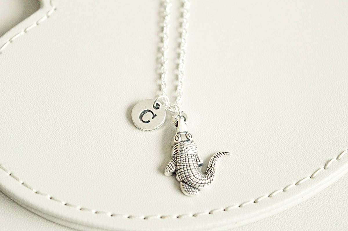 Crocodile Necklace , Crocodile Charm Gift, Alligator Jewelry, Silver Alligator , Gator Necklace, Animal charm gift, Animal Jewelry, Croc