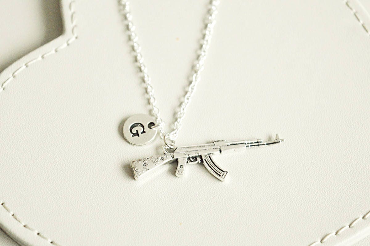 Gun Necklace, Rifle necklace, Gun Jewelry, Rifle Jewelry, Army Necklace, Army Wife gift, Army Mom, Army Veteran Gift, Army Dog Tag, Weapon