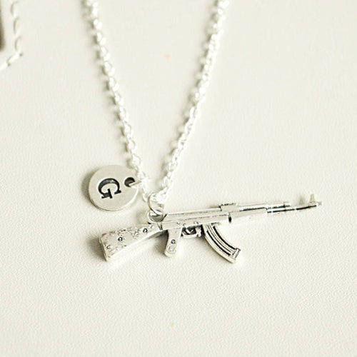 Gun Necklace, Rifle necklace, Gun Jewelry, Rifle Jewelry, Army Necklace, Army Wife gift, Army Mom, Army Veteran Gift, Army Dog Tag, Weapon