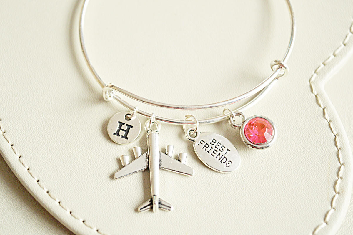 Jewellery for friend, Flight attendant gift, Airplane Charm, Jet plane bracelet, Air plane bracelet, Air plane, Personalized gift, Aero