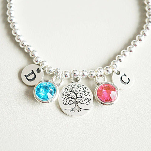 Personalised gift mum, family tree jewellery, Personalised bracelet, family tree gift, mothers jewelry, Gift from daughter, gift for mom