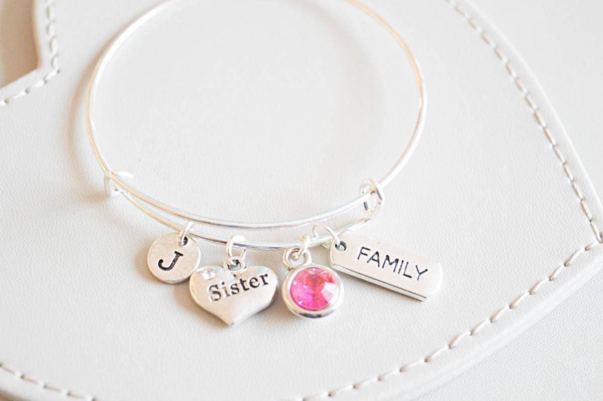 Sister christmas gifts, Sister charm bracelet, Sister jewellery, Sister bangle, Sister presents, Sift for sister from brother ,Sister in law