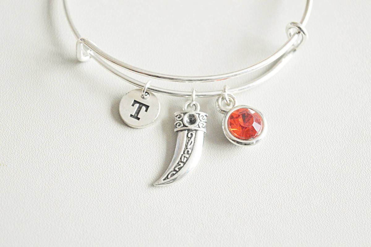 Tusk Bracelet, Tusk Jewelry, Silver Shark tooth Bracelet, Shark Tooth Bangle, Tibetan Bracelet, Boho Bracelet, Tusk Gift, Spearhead, Charm