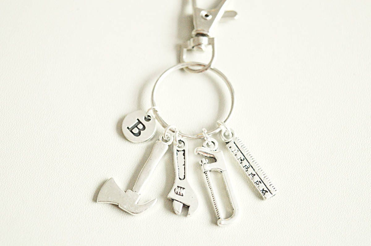 Handyman gift, Builder gift, Handyman keyring, Wrench Key Chain, Carpenter Keyring, Dad Keychain, Mens Gift, DIY, Maintenance, Tool Keychain