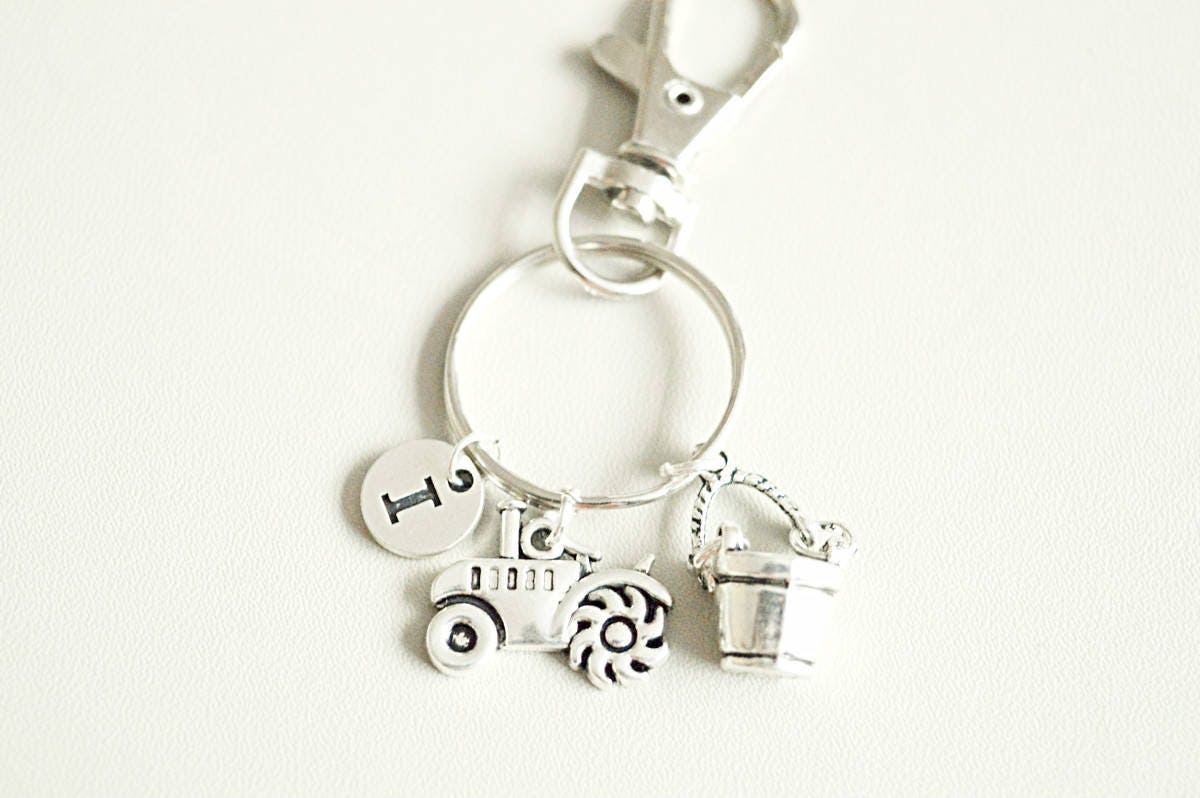 Tractor keyring, Farmer gift,chain, Bucket,  Farmer key Tractor keys, Farming Gift, Tractor driver gift, Gift For Tractor Fan, Birthday Gift