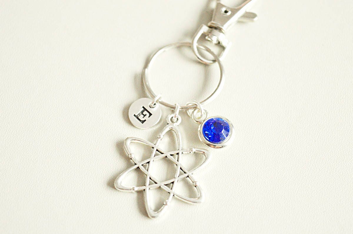 Atom Keyring, Atom Keychain, Joyeria científica, Physics gift, Science Gift, Physics jewelry, Chemistry gift, Gift for her, Gift for him