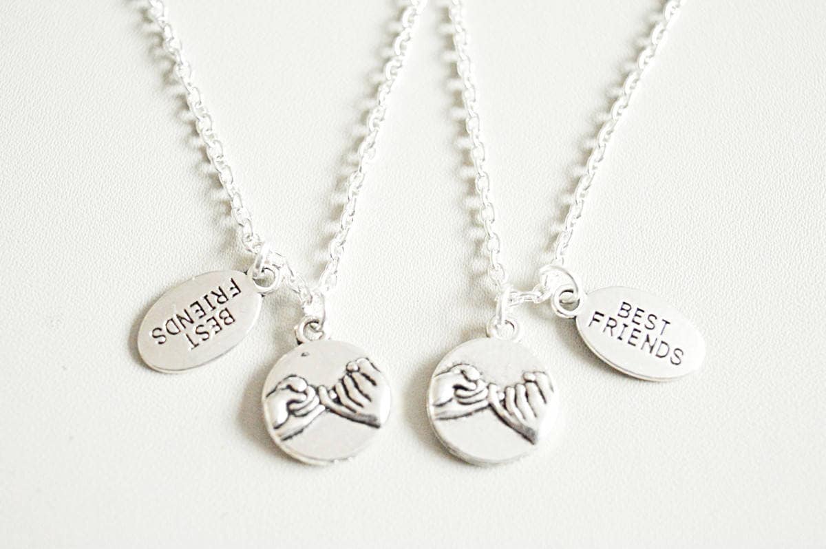 Best friend necklace for 2, best friend necklace, promise necklace, pinky promise necklace, couple necklaces, lesbian girlfriend gift, bff