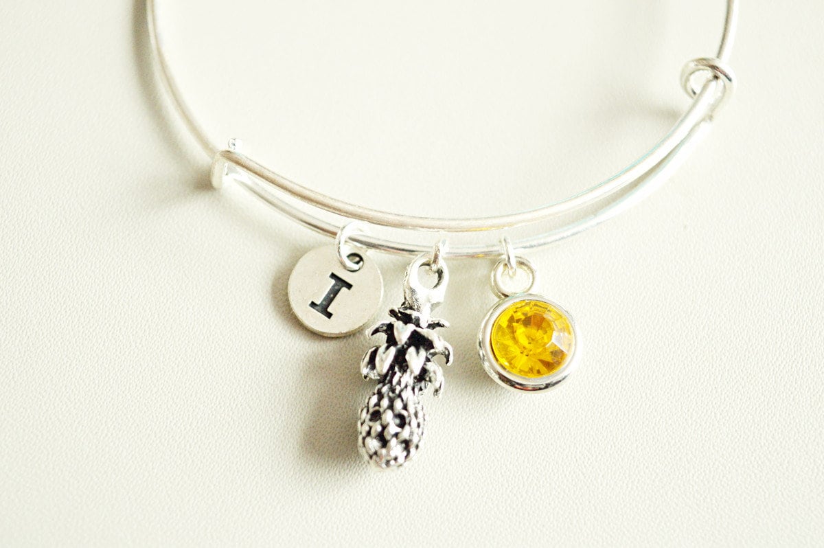 Pineapple bracelet, Pineapple Jewelry for her, Pineapple charm gift, Pineapple Gift, Pine apple lover gift, Best friend birthday gift,Ananas