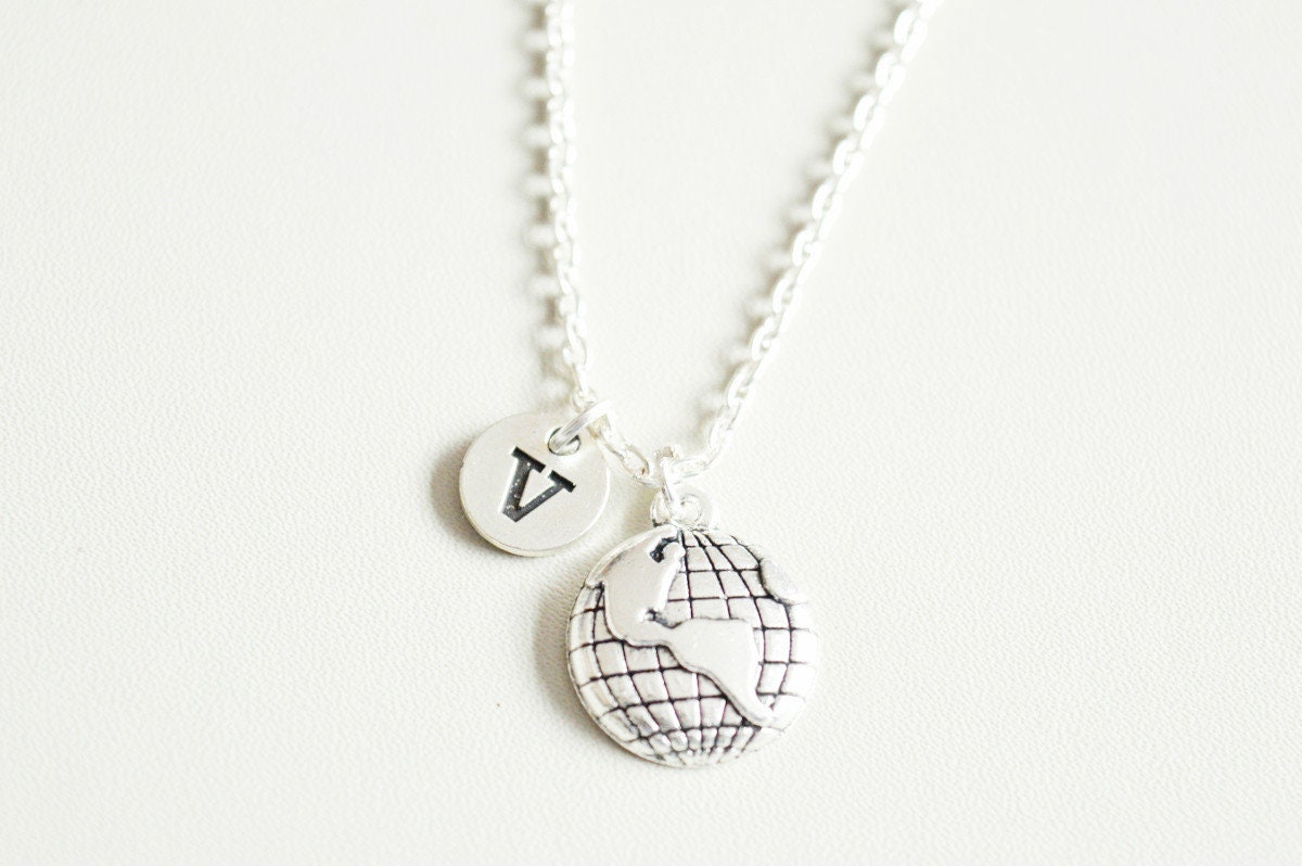 Globe Necklace, Globe Gift, Map Jewelry, Map necklace, World Map Necklace, Earth Necklace, Travel, Globe trotter gift, Travel lover gift