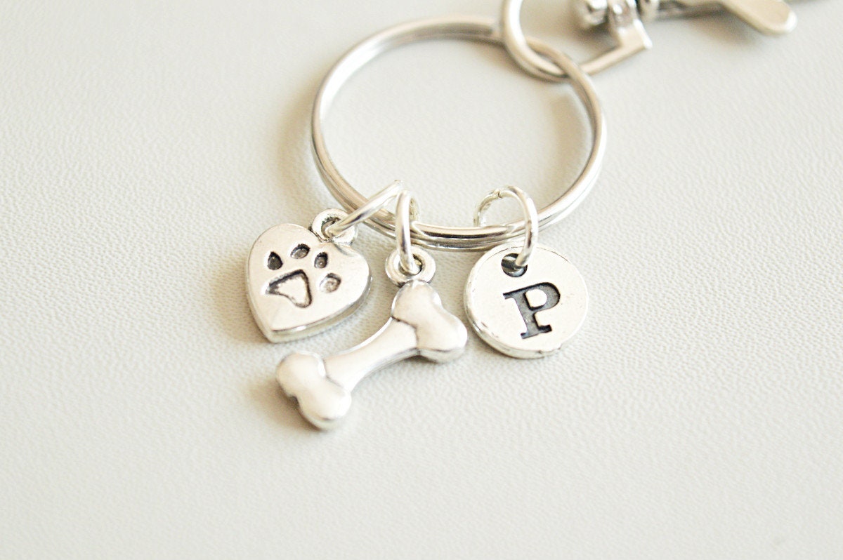 Dog  Keychain, Dog Gift for Him, Dog Lover gifts, Dog Owner Keyring, Dog charm keychain, Pet Loss Gift, Dog memorial, Dog Keepsake, Paw gift