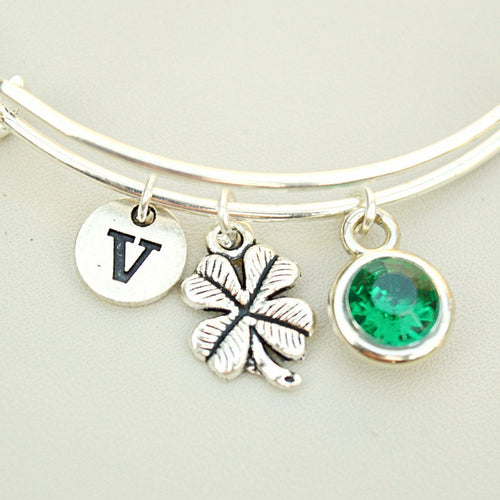 Shamrock Bracelet, Shamrock Gifts, Shamrock Jewellery, Four Leaf  Bracelet, Four leaf gift, Irish Friend, Goof Luck, Faith, Hope, Love